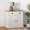 Miniatyrbilde 2 av 10: vidaXL Skjenk med skuffer VIGO 78x40x75 cm hvit heltre furu