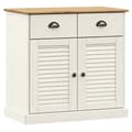 Miniatyrbilde 1 av 10: vidaXL Skjenk med skuffer VIGO 78x40x75 cm hvit heltre furu