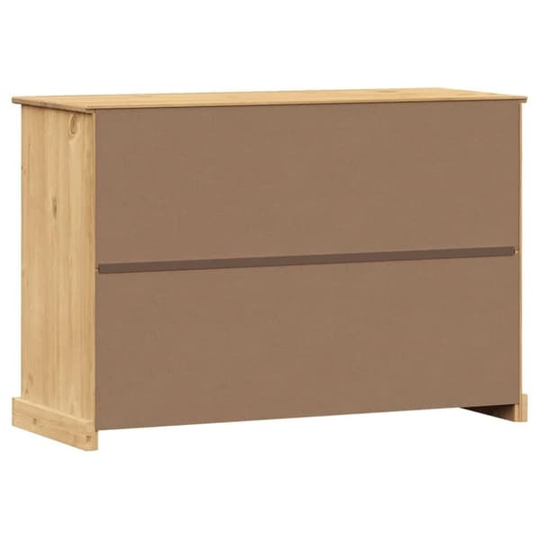 vidaXL skænk med skuffer VIGO 113x40x75 cm massivt fyrretræ