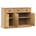 Miniatyrbilde 4 av 10: vidaXL Skjenk med skuffer VIGO 113x40x75 cm heltre furu