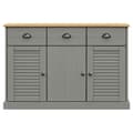 Miniatyrbilde 5 av 10: vidaXL Skjenk med skuffer VIGO 113x40x75 cm heltre furu