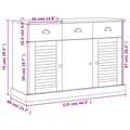 Miniatyrbilde 9 av 10: vidaXL Skjenk med skuffer VIGO 113x40x75 cm heltre furu