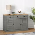 Miniatyrbilde 2 av 10: vidaXL Skjenk med skuffer VIGO 113x40x75 cm heltre furu