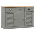 Miniatyrbilde 1 av 10: vidaXL Skjenk med skuffer VIGO 113x40x75 cm heltre furu