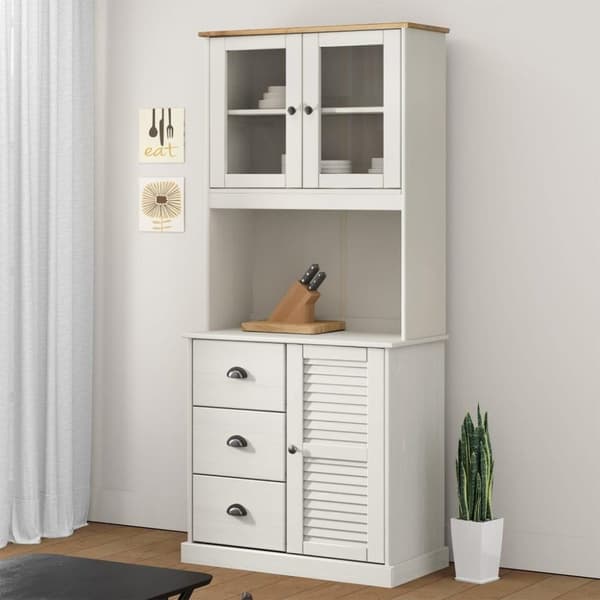 vidaXL Topp til kommode VIGO hvit 78x30x100 cm heltre furu
