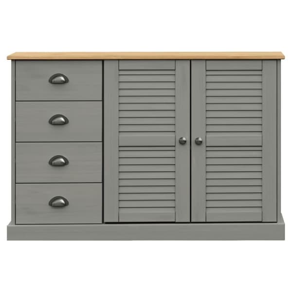 vidaXL Senkki laatikoilla VIGO 113x40x75 cm harmaa täysi mänty