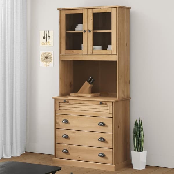 vidaXL skænk VIGO 80x40x176 cm massivt fyrretræ