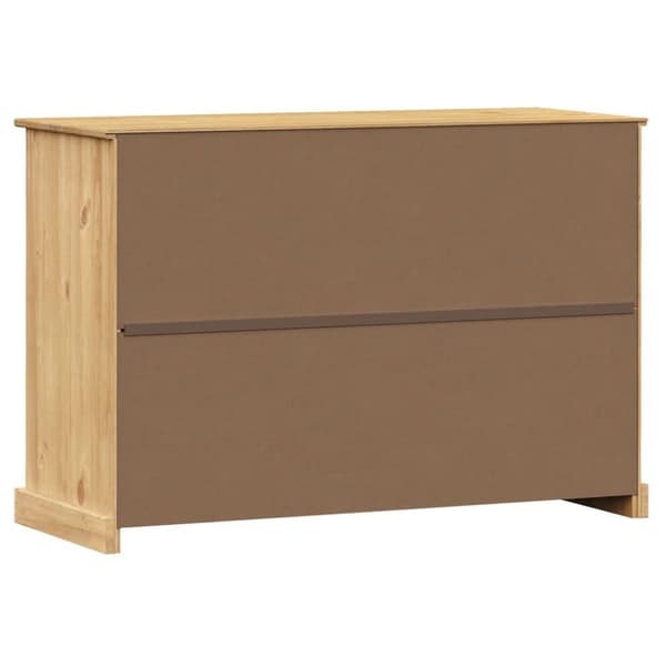 vidaXL Skjenk med skuffer VIGO 113x40x75 cm heltre furu