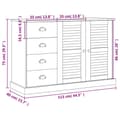 Miniatyrbilde 9 av 10: vidaXL Skjenk med skuffer VIGO 113x40x75 cm heltre furu