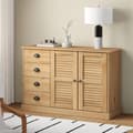 Miniatyrbilde 2 av 10: vidaXL Skjenk med skuffer VIGO 113x40x75 cm heltre furu