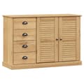 Miniatyrbilde 1 av 10: vidaXL Skjenk med skuffer VIGO 113x40x75 cm heltre furu