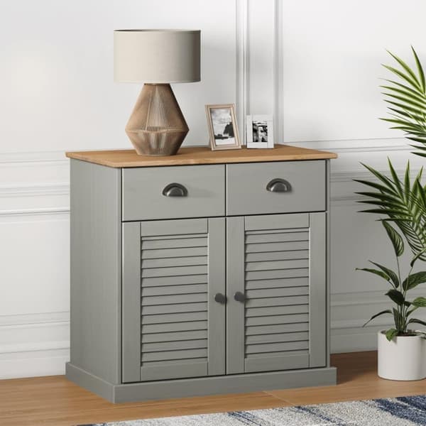 vidaXL Skjenk med skuffer VIGO 78x40x75 cm heltre furu