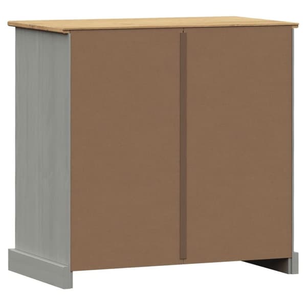 vidaXL skænk med skuffer VIGO 78x40x75 cm massivt fyrretræ grå