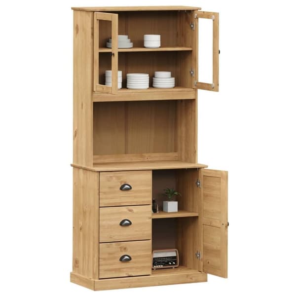 vidaXL skænk VIGO 78x40x175 cm massivt fyrretræ