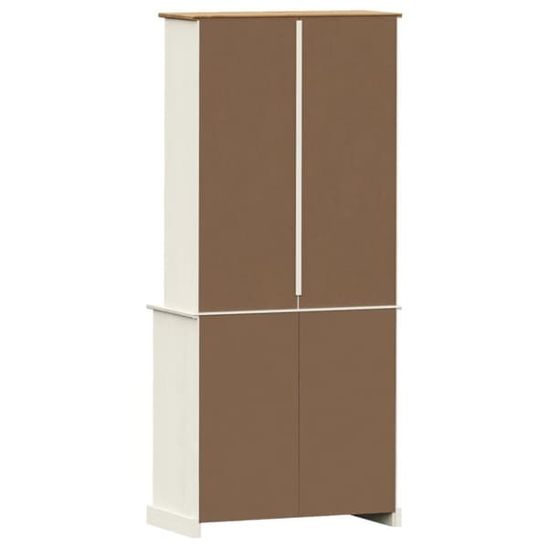 vidaXL skænk VIGO 78x40x175 cm massivt fyrretræ hvid