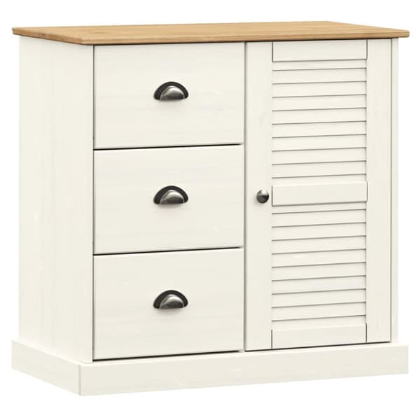 vidaXL skænk VIGO 78x40x175 cm massivt fyrretræ hvid