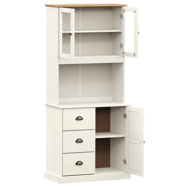 vidaXL Högskåp VIGO vit 78x40x175 cm massiv furu