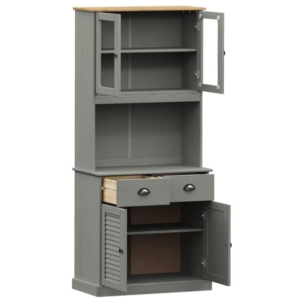 vidaXL Highboard VIGO grå 78x40x175 cm heltre furu
