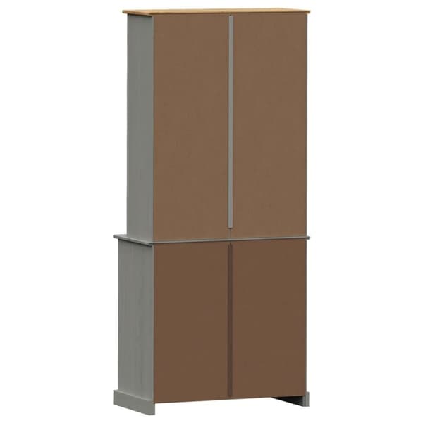 vidaXL Highboard VIGO grå 78x40x175 cm heltre furu