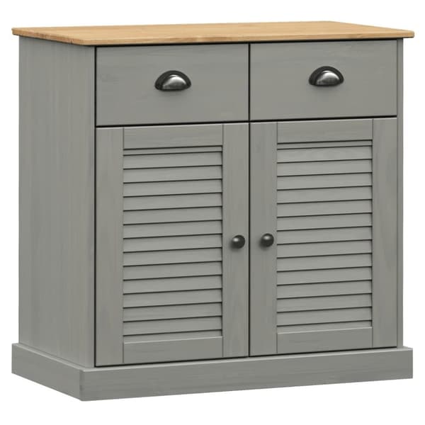 vidaXL Highboard VIGO grå 78x40x175 cm heltre furu