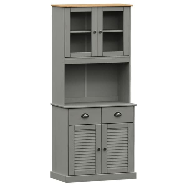 vidaXL Highboard VIGO grå 78x40x175 cm heltre furu