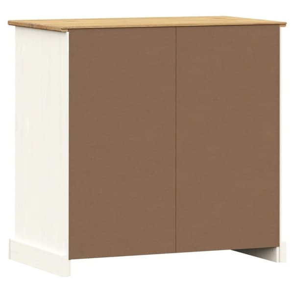 vidaXL Skänk med lådor VIGO 78x40x75 cm vit massiv furu