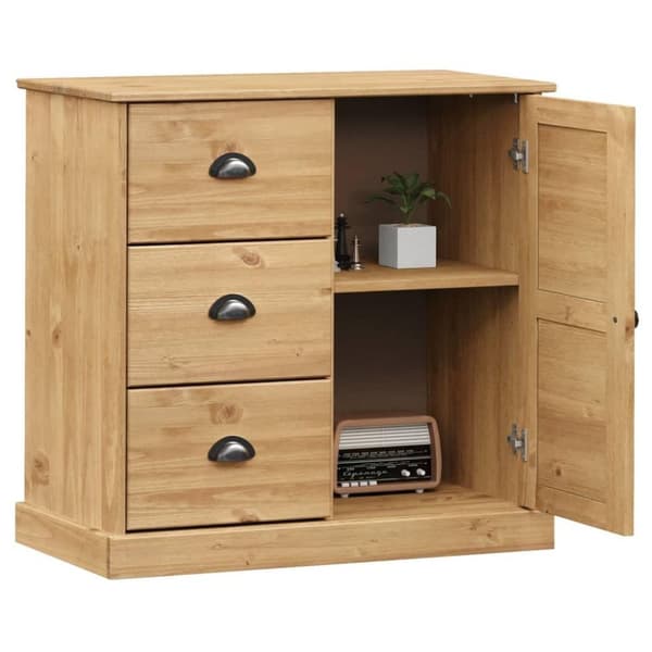 vidaXL Skjenk med skuffer VIGO 78x40x75 cm heltre furu