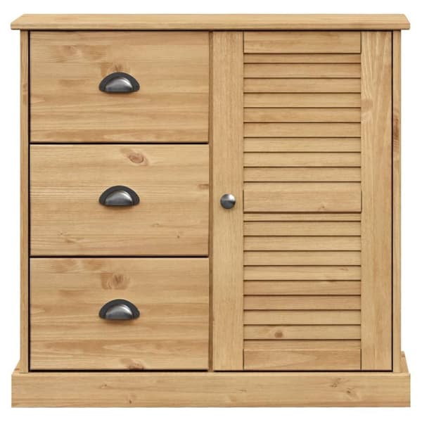 vidaXL Skjenk med skuffer VIGO 78x40x75 cm heltre furu