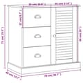 Miniatyrbilde 9 av 10: vidaXL Skjenk med skuffer VIGO 78x40x75 cm heltre furu