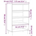 Miniatyrbillede 7 af 9: vidaXL skab 57x35x90 cm konstrueret træ brunt egetræ