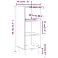 Pikkukuva 8 / 10: vidaXL Senkki betoninharmaa 34,5x32,5x90 cm tekninen puu