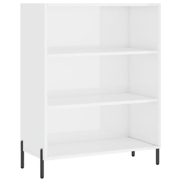 vidaXL Hylle høyglans hvit 69,5x32,5x90 cm konstruert tre