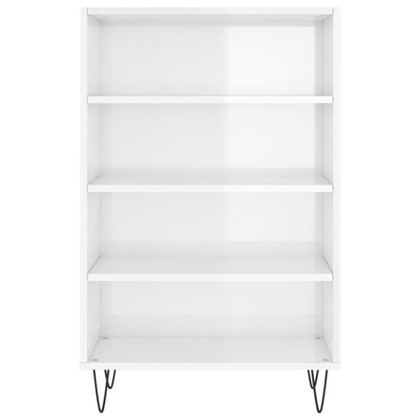 vidaXL Highboard høyglans hvit 57x35x90 cm konstruert tre