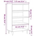 Miniatyrbilde 8 av 10: vidaXL Highboard høyglans hvit 57x35x90 cm konstruert tre