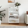 Miniatyrbilde 10 av 10: vidaXL Highboard høyglans hvit 57x35x90 cm konstruert tre