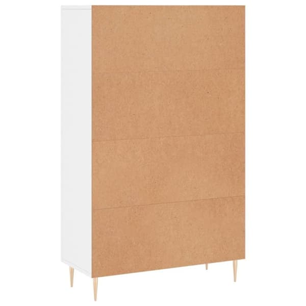 vidaXL skab 69,5x31x115 cm konstrueret træ hvid højglans