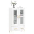 Miniatyrbilde 2 av 11: vidaXL Highboard hvit 69,5x31x115 cm konstruert tre
