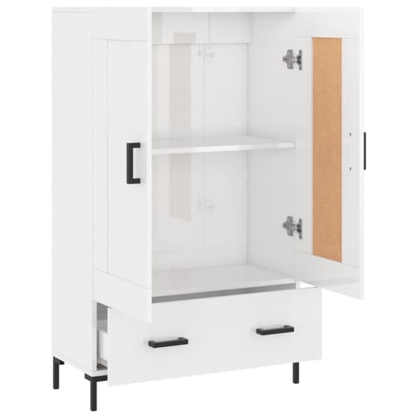 vidaXL skab 69,5x31x115 cm konstrueret træ hvid højglans
