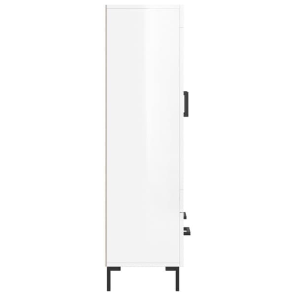 vidaXL skab 69,5x31x115 cm konstrueret træ hvid højglans