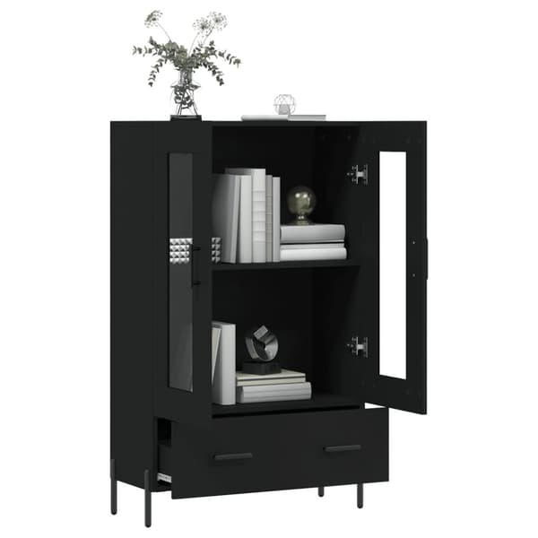 vidaXL Highboard svart 69,5x31x115 cm konstruert tre