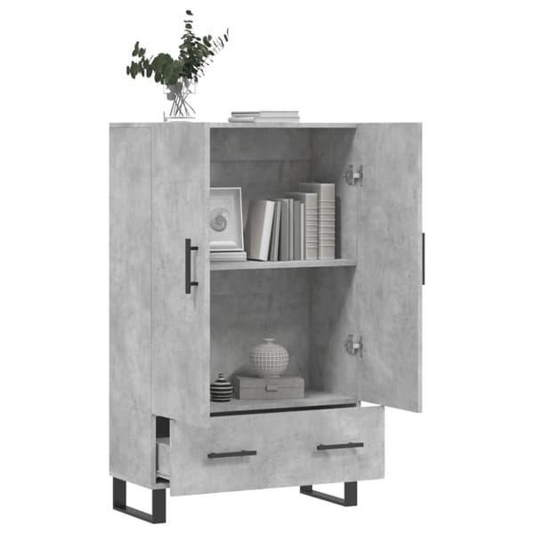 vidaXL Highboard betonggrå 69,5x31x115 cm konstruert tre