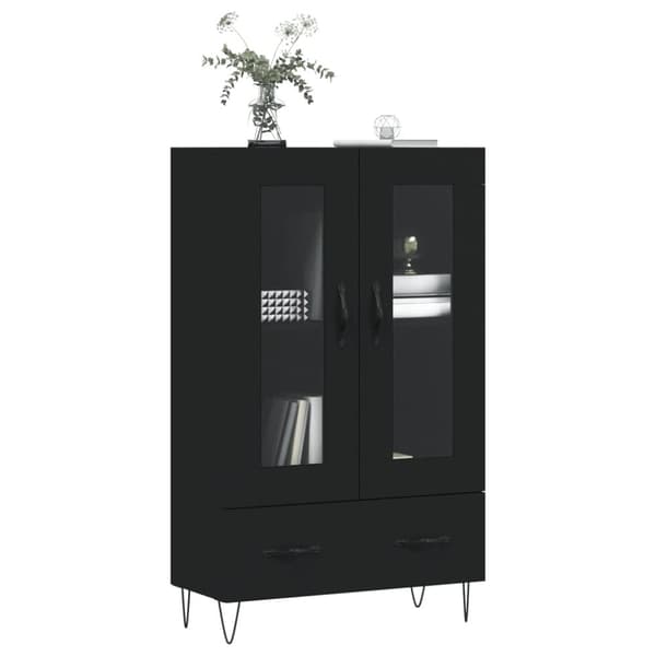 vidaXL Highboard svart 69,5x31x115 cm konstruert tre