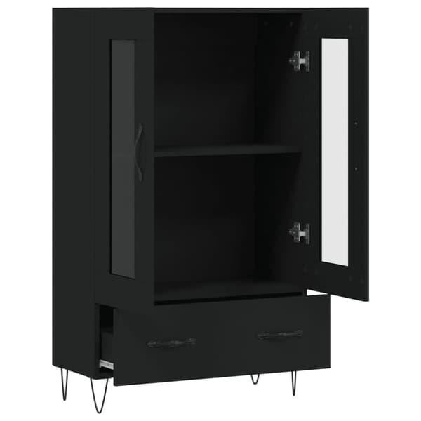 vidaXL Highboard svart 69,5x31x115 cm konstruert tre