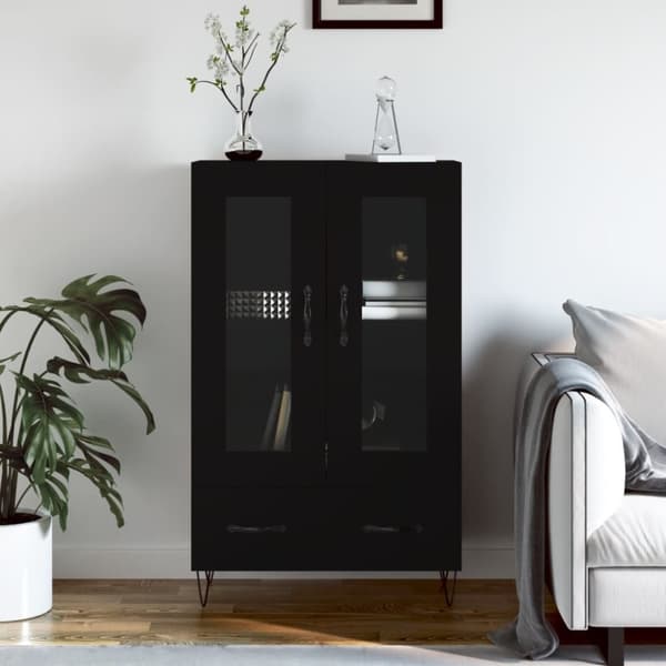 vidaXL Highboard svart 69,5x31x115 cm konstruert tre
