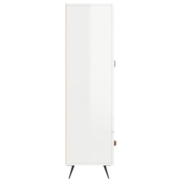 vidaXL skab 69,5x31x115 cm konstrueret træ hvid højglans
