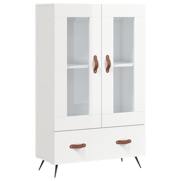 vidaXL skab 69,5x31x115 cm konstrueret træ hvid højglans