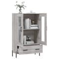Miniatyrbilde 4 av 11: vidaXL Highboard grå sonoma 69,5x31x115 cm konstruert tre