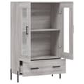 Miniatyrbilde 5 av 11: vidaXL Highboard grå sonoma 69,5x31x115 cm konstruert tre