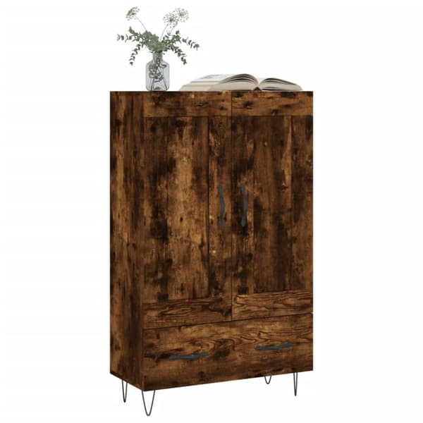 vidaXL Högskåp rökfärgad ek 69,5x31x115 cm konstruerat trä