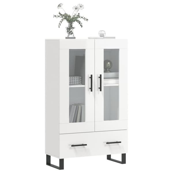 vidaXL Highboard høyglans hvit 69,5x31x115 cm konstruert tre